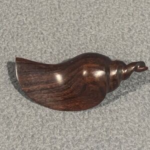 Vintage Hand Carved Ironwood Conch Shell Sculpture Nautical Decor 4.5"